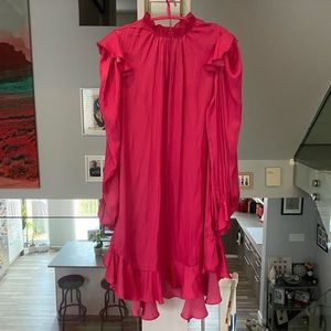 Zadig & Voltaire Ruins satin dress in pink party size XS